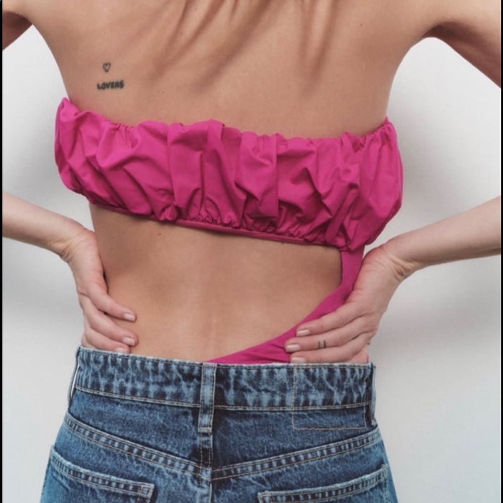 *ZARA NEW combination strapless swimsuit - Picture 8 of 10